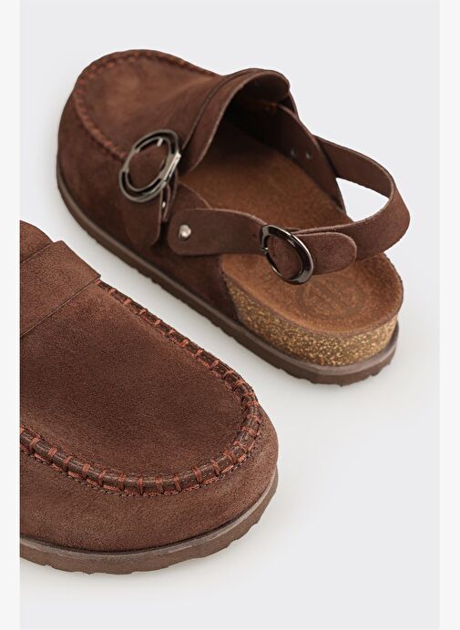 Kahve Deri Kadın Terlik - Görsel 6