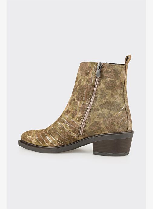 Yeşil Deri Kadın Western Bot - Görsel 4