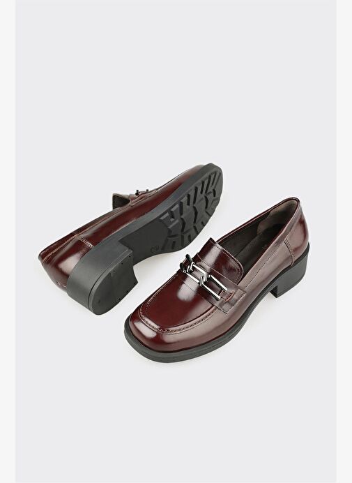 Kahve Deri Kadın Topuklu Ayakkabı - Görsel 4