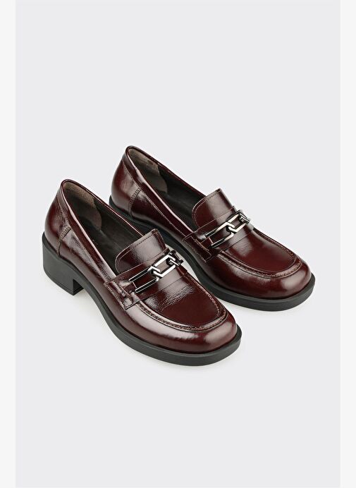 Kahve Deri Kadın Topuklu Ayakkabı - Görsel 3