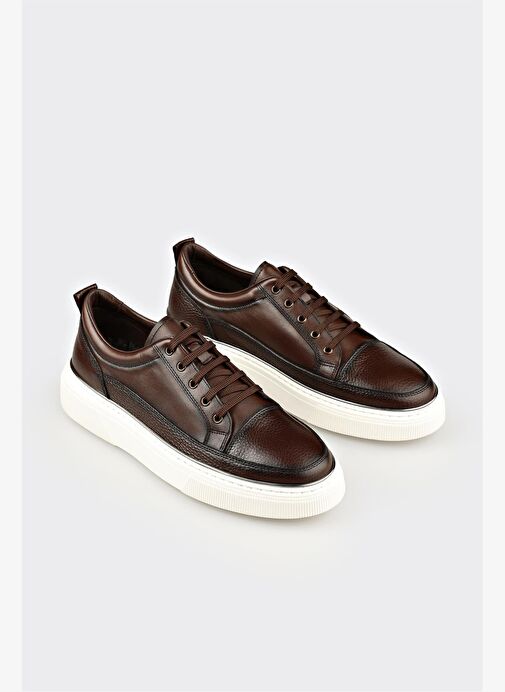 Kahve Deri Erkek Günlük Ayakkabı - Görsel 3