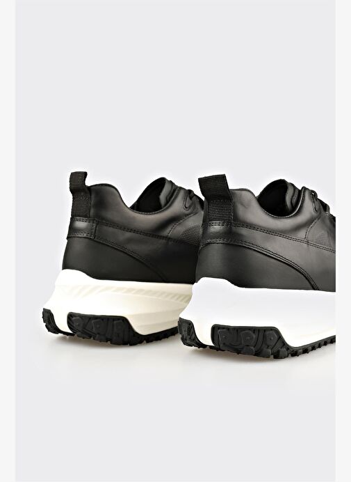 Siyah Deri Erkek Spor Ayakkabı - Görsel 6