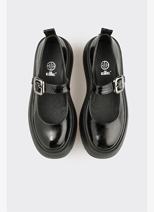 Siyah Deri Kadın Topuklu Ayakkabı - Görsel 5