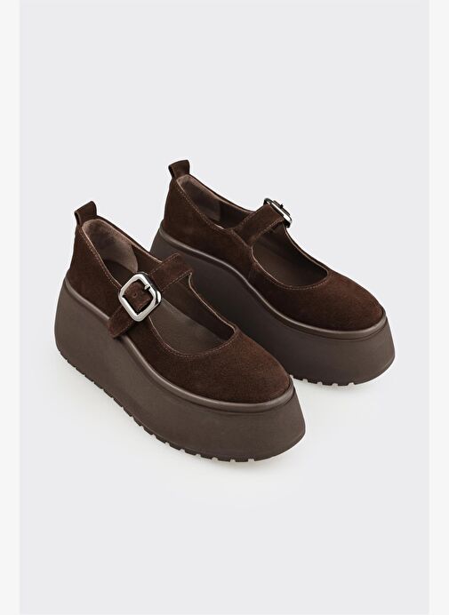 Kahve Deri Kadın Topuklu Ayakkabı - Görsel 3