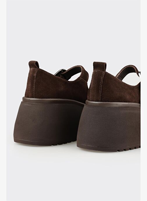 Kahve Deri Kadın Topuklu Ayakkabı - Görsel 6