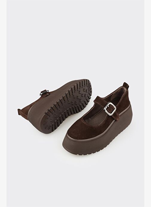 Kahve Deri Kadın Topuklu Ayakkabı - Görsel 4