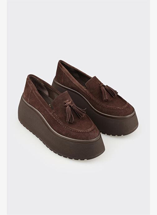 Kahve Deri Kadın Topuklu Ayakkabı - Görsel 3