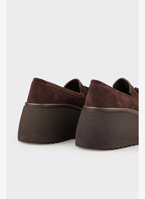 Kahve Deri Kadın Topuklu Ayakkabı - Görsel 6