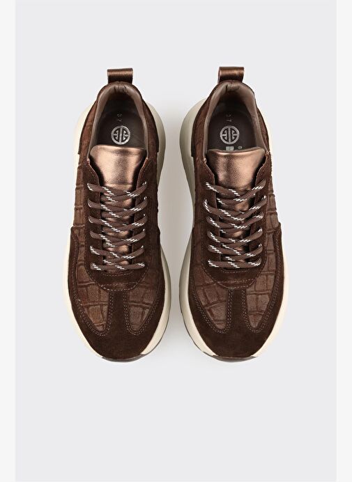 Kahve Deri Kadın Spor Ayakkabı - Görsel 5