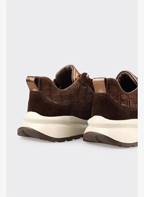 Kahve Deri Kadın Spor Ayakkabı - Görsel 6