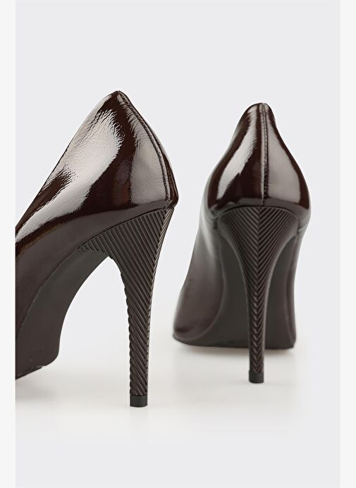 Kahve Deri Kadın Stiletto - Görsel 5
