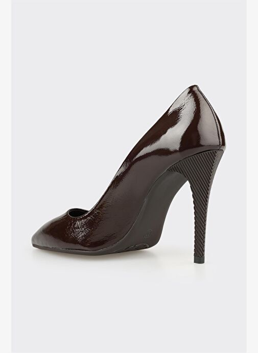 Kahve Deri Kadın Stiletto - Görsel 4