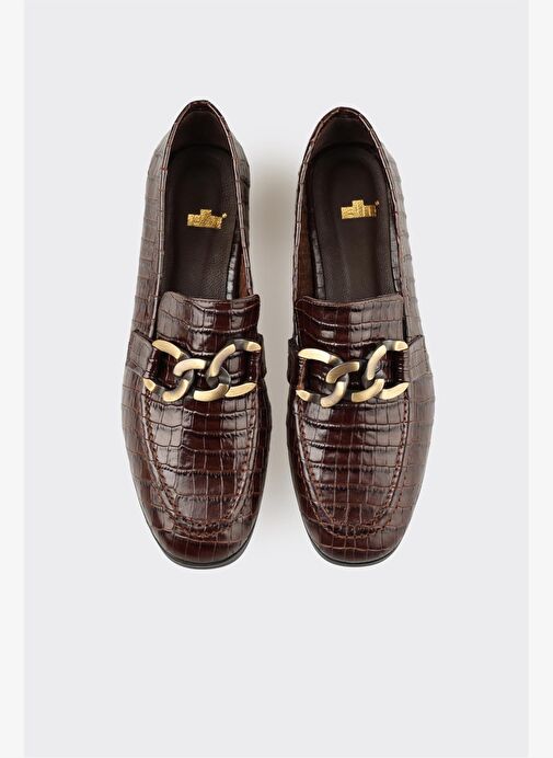 Kahve Deri Kadın Günlük Ayakkabı - Görsel 5