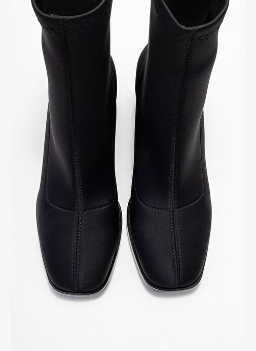 PLESA Siyah Scuba Kadın Kalın Topuklu Bot - Görsel 3