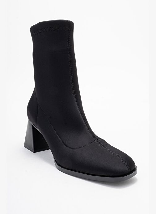 PLESA Siyah Scuba Kadın Kalın Topuklu Bot - Görsel 4