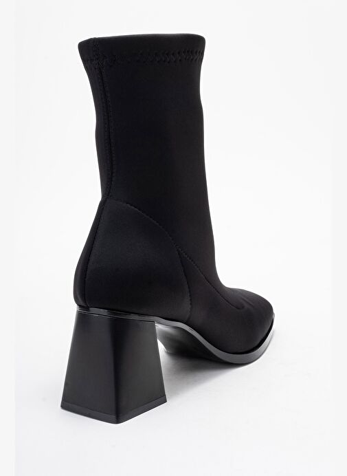 PLESA Siyah Scuba Kadın Kalın Topuklu Bot - Görsel 6