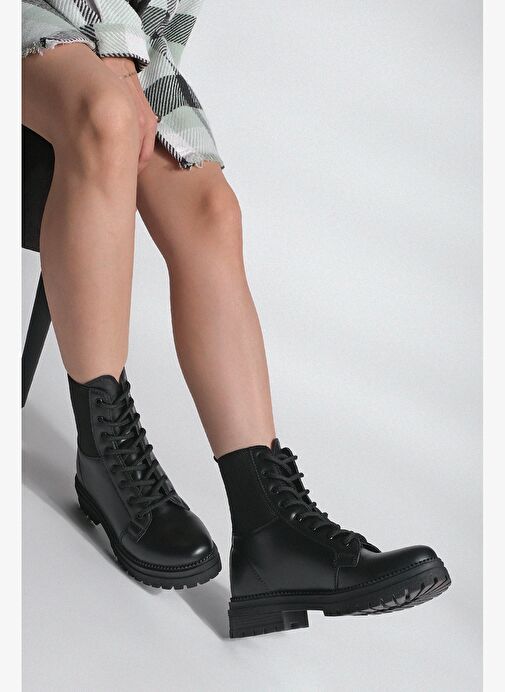 Marjin Kadın Postal Bot Nigora Siyah - Görsel 3