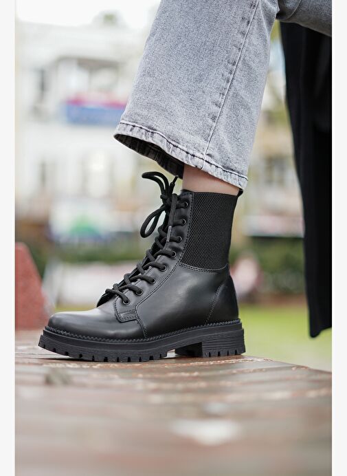 Marjin Kadın Postal Bot Nigora Siyah - Görsel 7