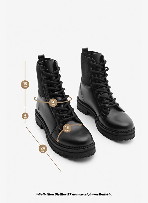 Marjin Kadın Postal Bot Nigora Siyah - Görsel 9
