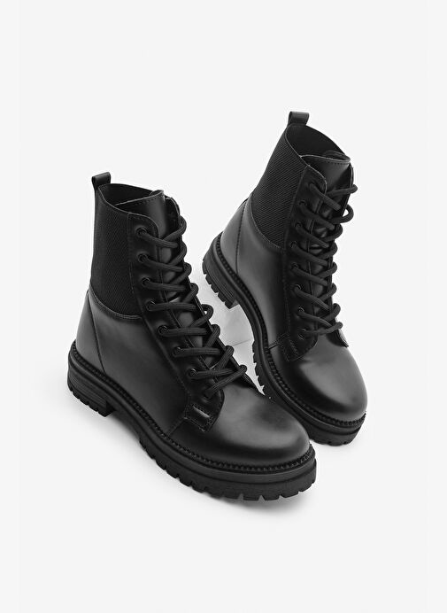 Marjin Kadın Postal Bot Nigora Siyah - Görsel 2