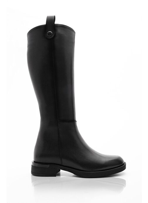 Kadın Günlük Çizme Dizaltı Fermuarlı Lindo Siyah - Görsel 4