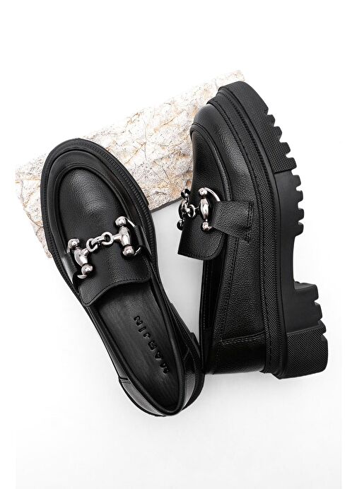 Marjin Siyah Kadın Loafer 3210338804 - Görsel 5