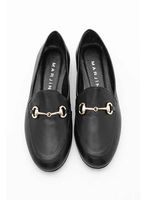 Kadın Hakiki Deri Zincirli Loafer Günlük Ayakkabı Tanle Siyah - Görsel 6