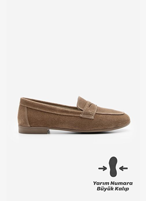 Kadın Hakiki Deri Loafer Günlük Ayakkabı Rosme Taba - Görsel 3