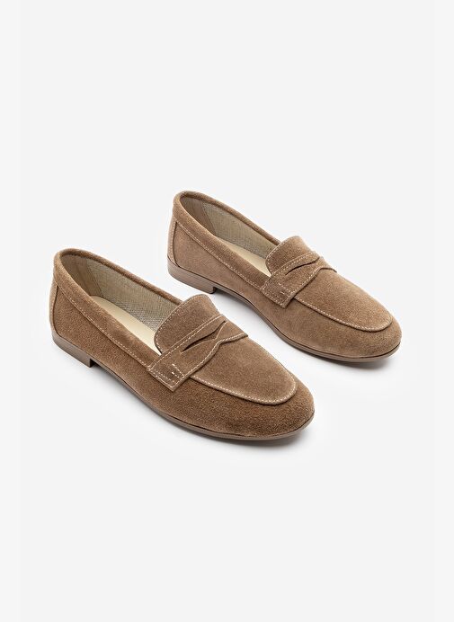 Kadın Hakiki Deri Loafer Günlük Ayakkabı Rosme Taba - Görsel 5