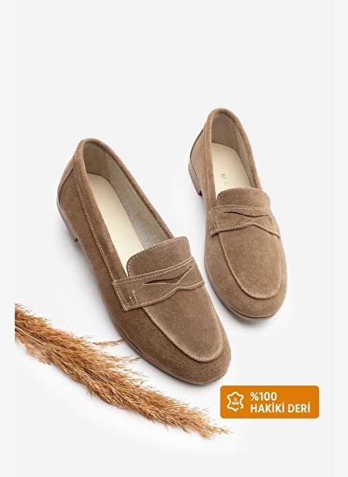 Kadın Hakiki Deri Loafer Günlük Ayakkabı Rosme Taba - Görsel 2