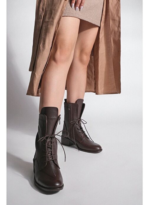 Marjin Kahverengi Kadın Deri Postal 19K020022MN1190 - Görsel 8