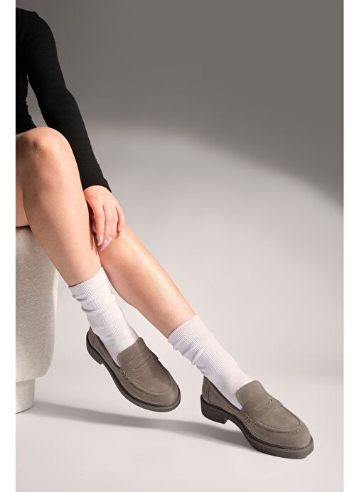 Kadın Loafer Makosen Günlük Ayakkabı Andel Vizon - Görsel 7