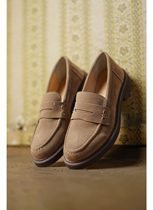 Kadın Loafer Makosen Günlük Ayakkabı Andel Vizon - Görsel 2