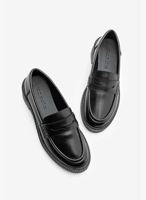 Kadın Loafer Günlük Klasik Ayakkabı Casual Makosen Fonle Siyah - Görsel 2
