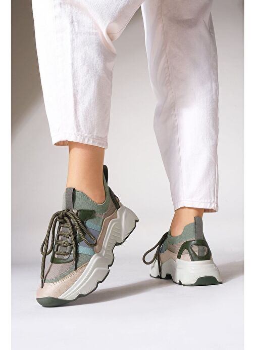 Marjin Haki-Bej Kadın Sneaker 3210277501 - Görsel 3