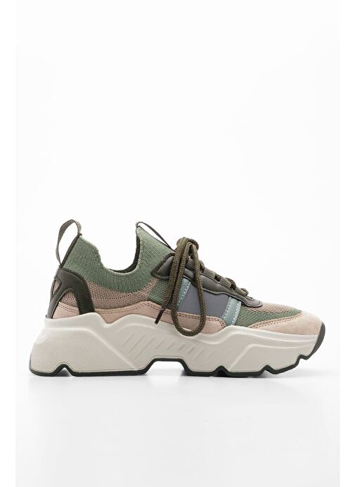 Marjin Haki-Bej Kadın Sneaker 3210277501 - Görsel 4