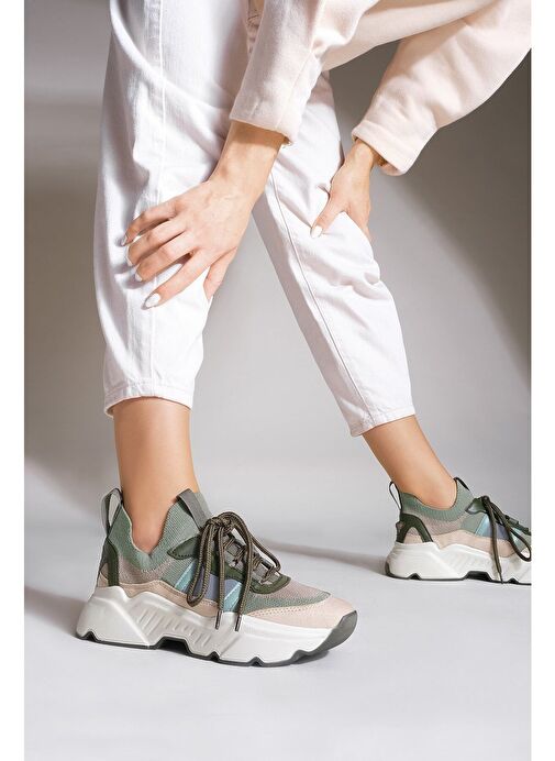 Marjin Haki-Bej Kadın Sneaker 3210277501 - Görsel 5