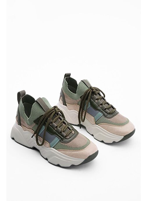 Marjin Haki-Bej Kadın Sneaker 3210277501 - Görsel 6