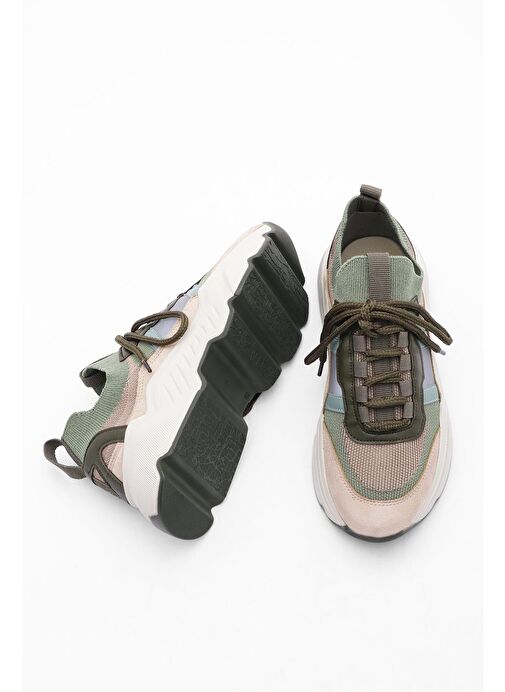 Marjin Haki-Bej Kadın Sneaker 3210277501 - Görsel 8