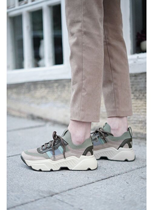 Marjin Haki-Bej Kadın Sneaker 3210277501 - Görsel 9