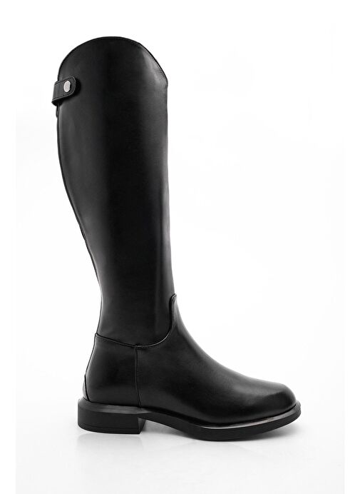 Kadın Günlük Çizme Dizaltı Arkadan Fermuarlı Milana Siyah - Görsel 7