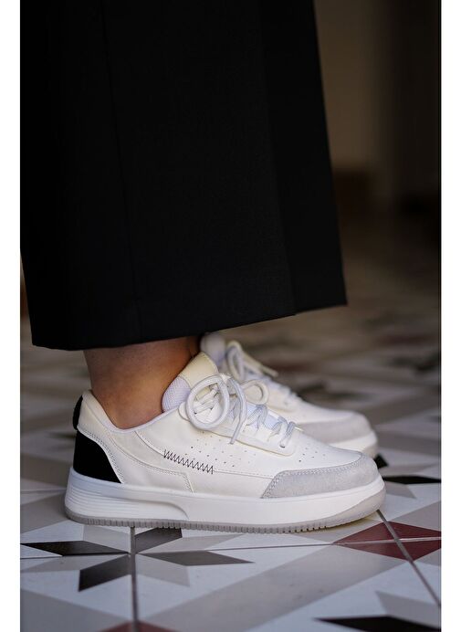 Kadın Sneaker Yüksek Taban Spor Ayakkabı Loske Siyah - Görsel 5