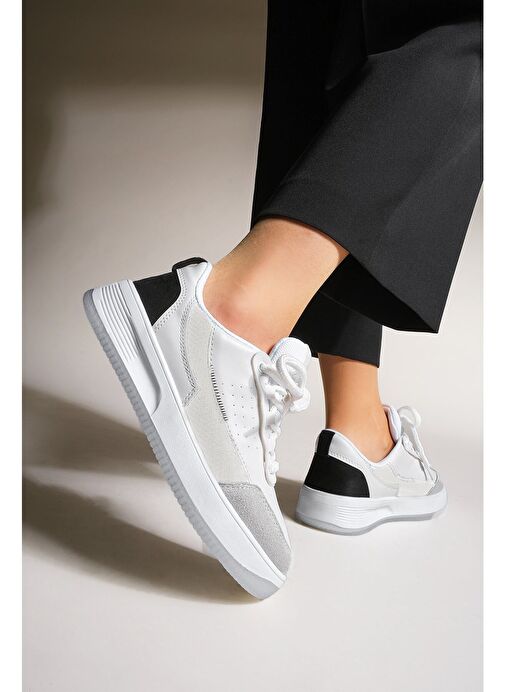 Kadın Sneaker Yüksek Taban Spor Ayakkabı Loske Siyah - Görsel 7