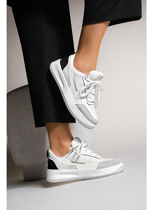 Kadın Sneaker Yüksek Taban Spor Ayakkabı Loske Siyah - Görsel 8