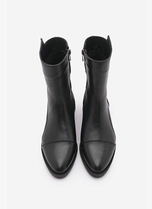 Kadın Hakiki Deri Günlük Bot Fermuarlı Tekas Siyah - Görsel 3
