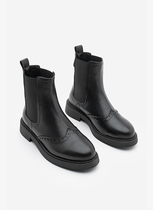 Kadın Çiftyüz Lastikli Günlük Bot Keva Siyah - Görsel 9