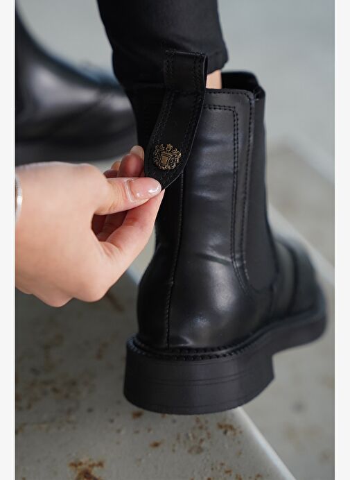 Kadın Çiftyüz Lastikli Günlük Bot Keva Siyah - Görsel 8