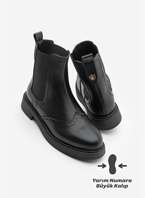 Kadın Çiftyüz Lastikli Günlük Bot Keva Siyah - Görsel 2