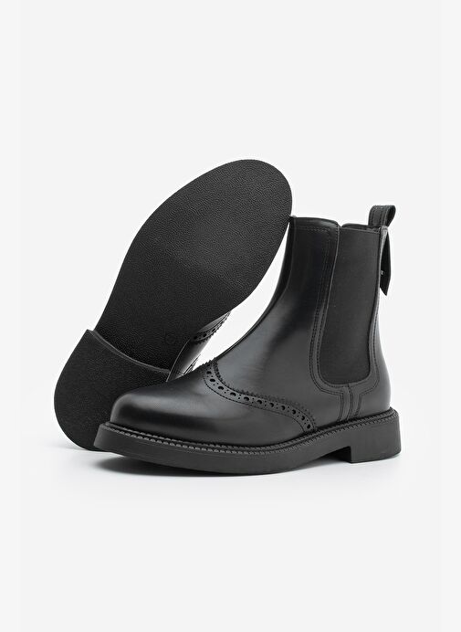 Kadın Çiftyüz Lastikli Günlük Bot Keva Siyah - Görsel 6