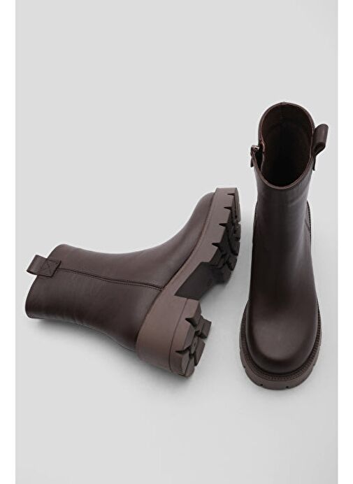 Marjin Marjin Belirsiz Kadın Hakiki Deri Günlük Bot Kalın Tırtıklı Taban Fesko Kahve Boyner'de! Belirsiz - 8. görsel